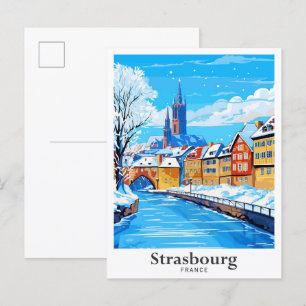 Straatsburg Frankrijk Reizen Illustratie Briefkaart