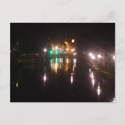 Straatsburg 's nachts briefkaart (Voorkant)