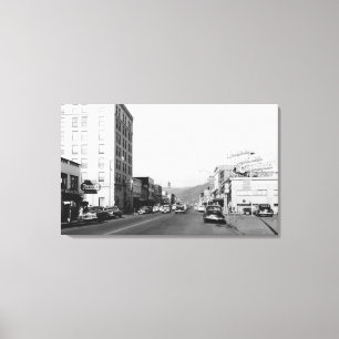 Straatscène in Aberdeen, WA-foto Canvas Afdruk