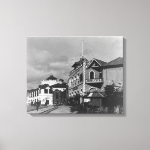 Straatscène in Mombassa Kenya-foto Canvas Afdruk