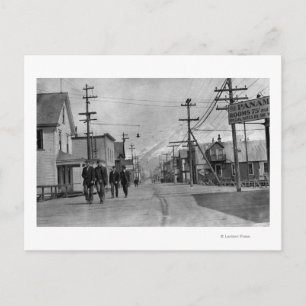 Straatscène in Valdez, Alaska-foto Briefkaart