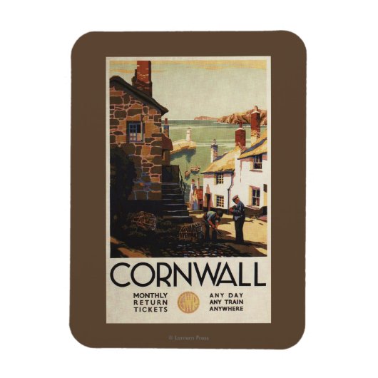 Straatscène met twee Mannen Magneet (Verticaal)