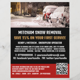 Straatscène, Sneeuwverwijderingsbedrijf Adverteren Flyer