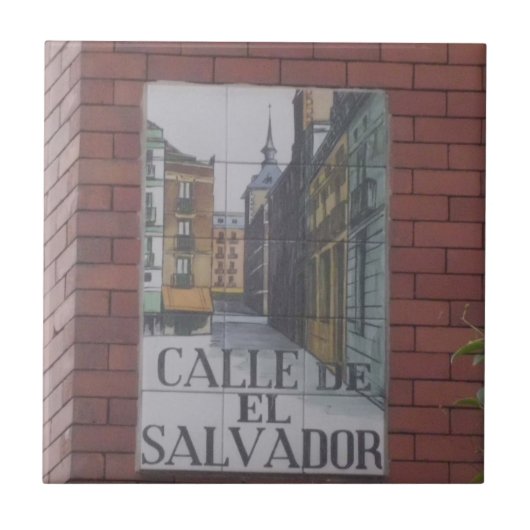 Straatsignalen van Madrid Tiles Tegeltje (Voorkant)