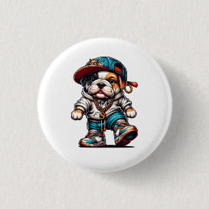 Straatstijl Bulldog Badge Ronde Button 3,2 Cm