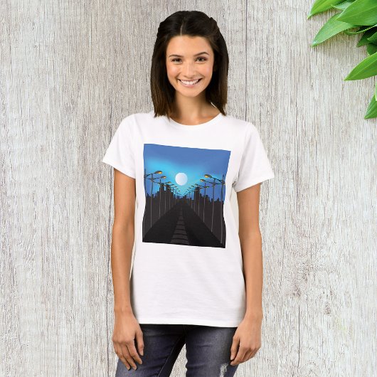 Straatverlichting en moon t-shirt