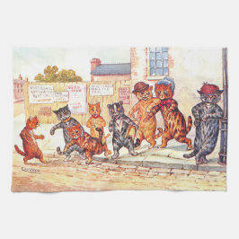 Straatvesten van Louis Wain Tea Towel Theedoek