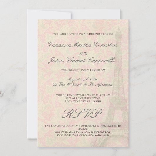  straatwedstrijd in de uitnodiging van Parijs (Voorkant)