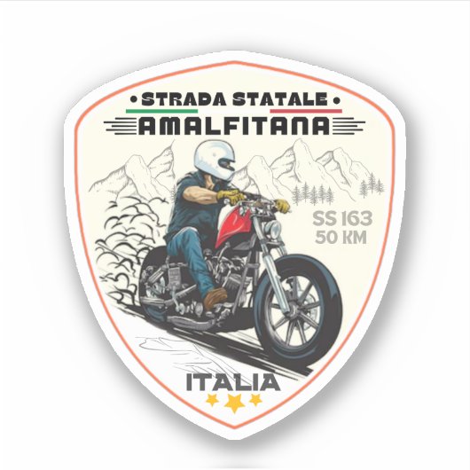 Strada statale 163 Amalfitana italian apls Sticker (Voorkant)