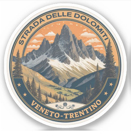 Strada statale 48 delle Dolomiti Sticker (Voorkant)