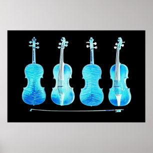stradivariumviolen en boegblauw poster VANAF 8,99