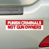 Straf criminelen, geen Pistool eigenaars! Bumpersticker (Op auto)