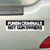 Straf criminelen, geen Pistool eigenaars! Bumpersticker (Op auto)