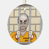 Strafzaak in gevangenschap keramisch ornament (Links)