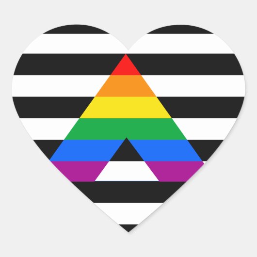 Straight Ally Pride Hart Sticker (Voorkant)
