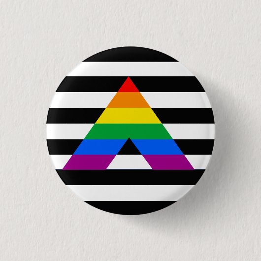 Straight Ally Pride Ronde Button 3,2 Cm (Voorkant)