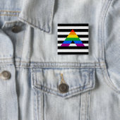 Straight Ally Pride Vierkante Button 5,1 Cm (In situ)