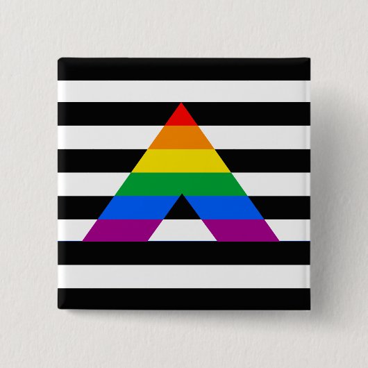 Straight Ally Pride Vierkante Button 5,1 Cm (Voorkant)