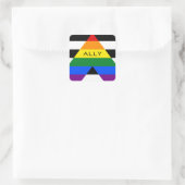 Straight Ally Pride Vierkante Sticker (Tas)