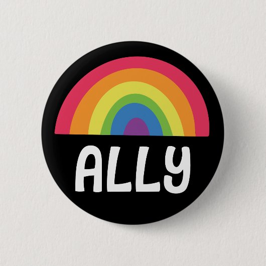 Straight Ally Rainbow Ronde Button 5,7 Cm (Voorkant)