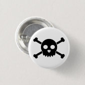Straight Black Deth's Head Button (Voorkant /achterkant)