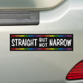 Straight but not Narrow Bumpersticker (Op auto)