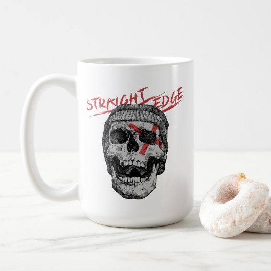 Straight Edge Skull Koffiemok (Met donut)
