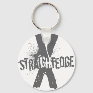 Straight Edge X donkergrijs Sleutelhanger