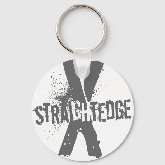 Straight Edge X donkergrijs Sleutelhanger (Voorkant)