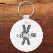 Straight Edge X donkergrijs Sleutelhanger (Voorkant)