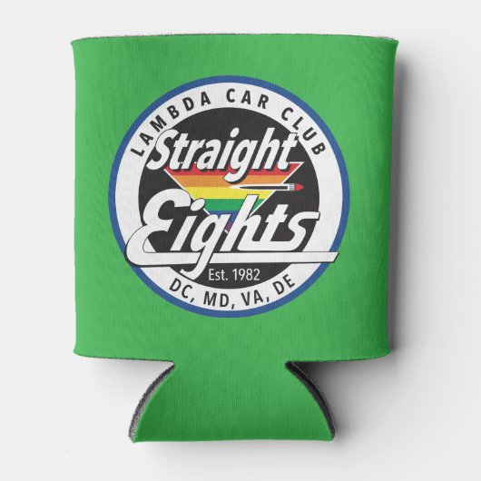 Straight Eights Can Coozy Koelbox (groen) Blikjeskoeler (Voorkant)
