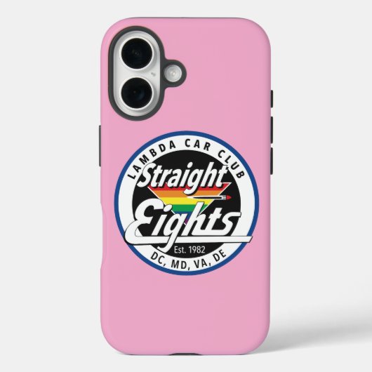 Straight Eights telefoonhoesje (roze) Case-Mate iPhone Case (Achterkant)