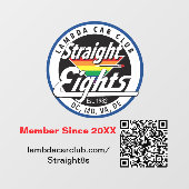 Straight Eights Window Cling 4x4 Raamsticker (Vel)