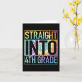Straight Into 4th Grade Back To School First Day T Kaart (Gele Bloem)