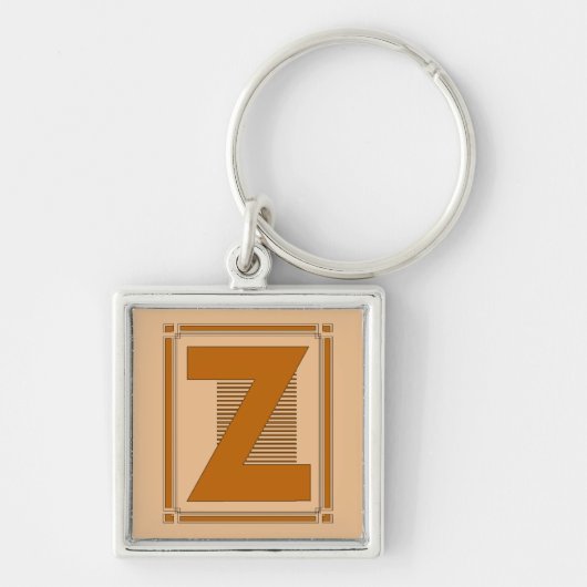 Straight lines art deco met monogram, letter Z Sleutelhanger (Voorkant)
