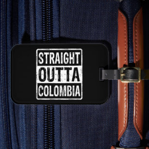 Straight Out Colombia Zwart Wit Bagagelabel