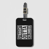 Straight Out Colombia Zwart Wit Bagagelabel (Voorkant (verticaal))