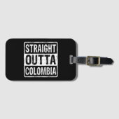 Straight Out Colombia Zwart Wit Bagagelabel (Voorkant (horizontaal))
