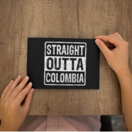Straight Out Colombia Zwart Wit Briefkaart
