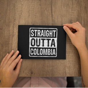 Straight Out Colombia Zwart Wit Briefkaart
