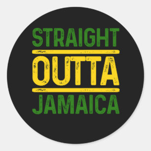 Straight Out Jamaica Caribbean Party Pride Jamai Ronde Sticker