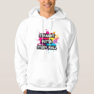 Straight out studeerhal kleur splash ontwerp hoodie
