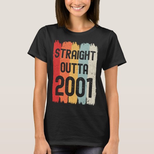 Straight Outta 2001 Funny Retro Birthday Awesome S T-shirt (Voorkant)