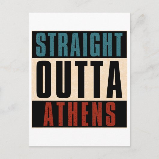 Straight Outta Athens Georgia GA Briefkaart (Voorkant)