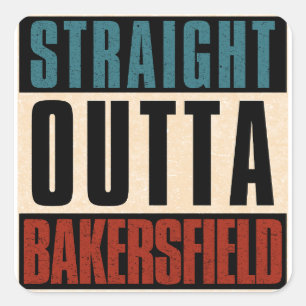 Straight Outta Bakersfield Californië Vierkante Sticker