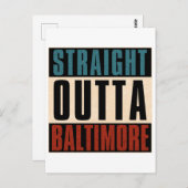 Straight Outta Baltimore Maryland, MD Briefkaart (Voorkant / Achterkant)