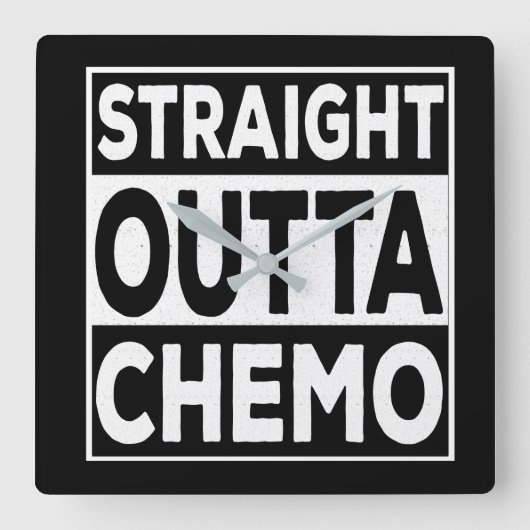 Straight Outta Chemo Vierkante Klok (Voorkant)