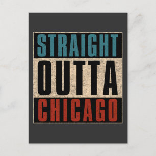 Straight Outta Chicago Illinois IL Verenigde State Briefkaart