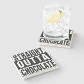 Straight Outta Chocolate Stenen Onderzetter (Zijkant)