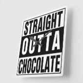 Straight Outta Chocolate Vierkante Klok (Hoek)
